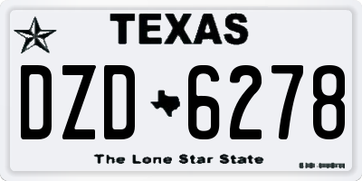 TX license plate DZD6278