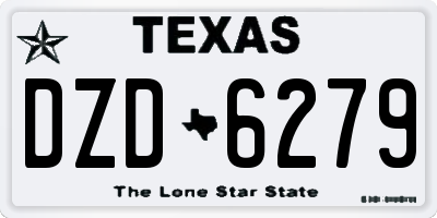 TX license plate DZD6279