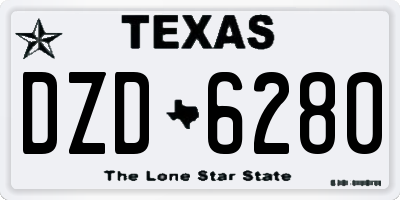TX license plate DZD6280
