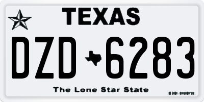TX license plate DZD6283