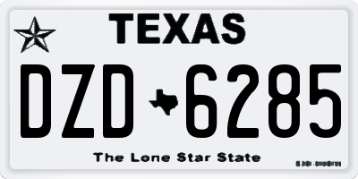 TX license plate DZD6285