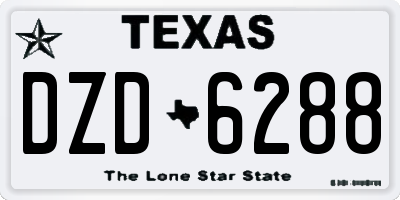 TX license plate DZD6288