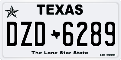 TX license plate DZD6289