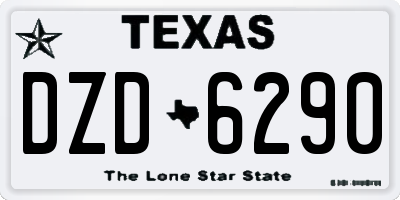 TX license plate DZD6290
