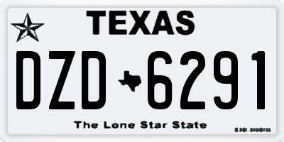 TX license plate DZD6291