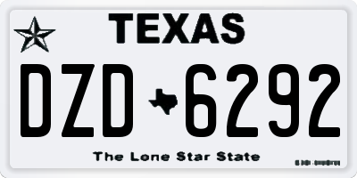 TX license plate DZD6292
