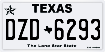 TX license plate DZD6293