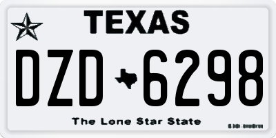 TX license plate DZD6298