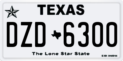 TX license plate DZD6300