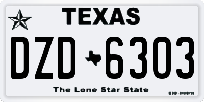 TX license plate DZD6303