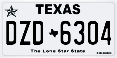 TX license plate DZD6304