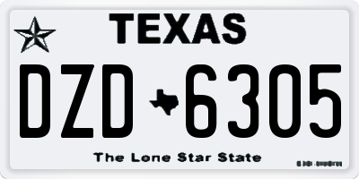 TX license plate DZD6305