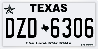 TX license plate DZD6306