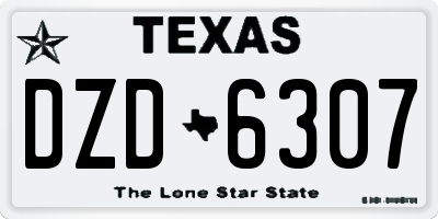 TX license plate DZD6307