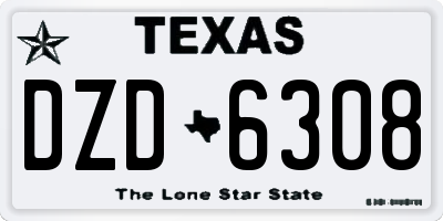 TX license plate DZD6308
