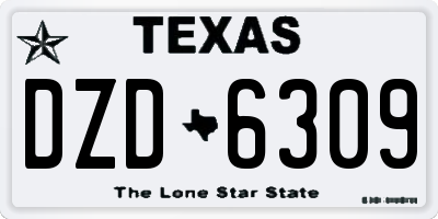 TX license plate DZD6309