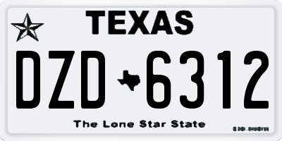 TX license plate DZD6312