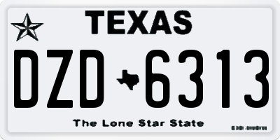 TX license plate DZD6313