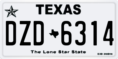 TX license plate DZD6314