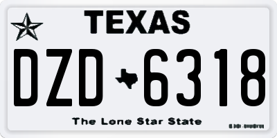 TX license plate DZD6318