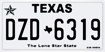 TX license plate DZD6319