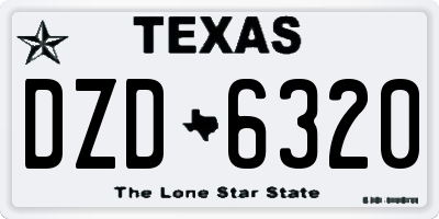 TX license plate DZD6320