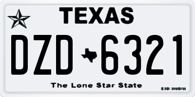 TX license plate DZD6321