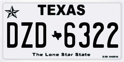 TX license plate DZD6322