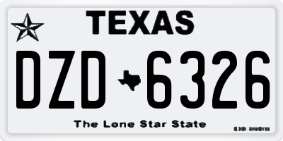 TX license plate DZD6326