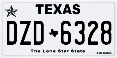 TX license plate DZD6328