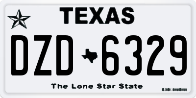TX license plate DZD6329