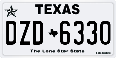 TX license plate DZD6330