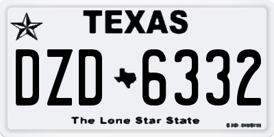 TX license plate DZD6332