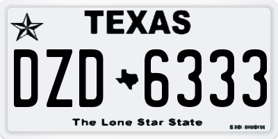 TX license plate DZD6333