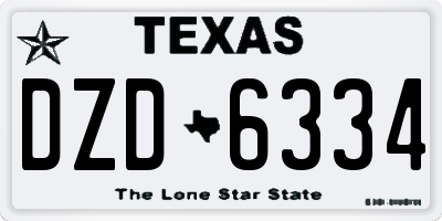 TX license plate DZD6334