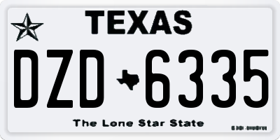 TX license plate DZD6335