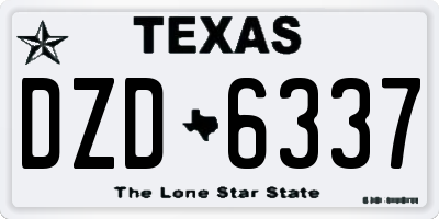 TX license plate DZD6337