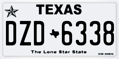 TX license plate DZD6338