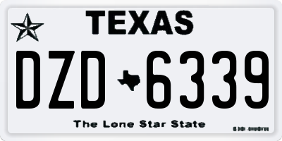 TX license plate DZD6339