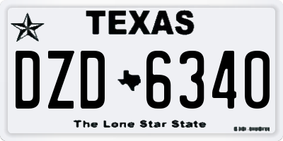 TX license plate DZD6340