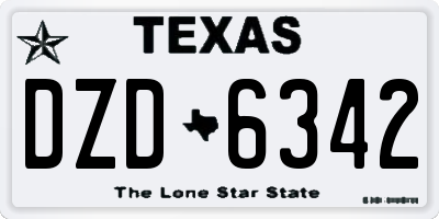 TX license plate DZD6342