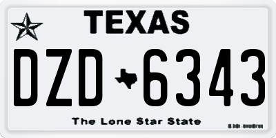 TX license plate DZD6343