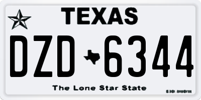 TX license plate DZD6344
