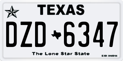 TX license plate DZD6347