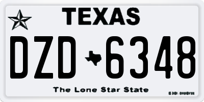 TX license plate DZD6348