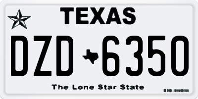 TX license plate DZD6350
