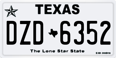 TX license plate DZD6352