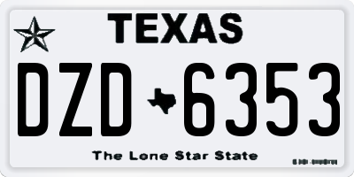 TX license plate DZD6353