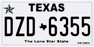 TX license plate DZD6355