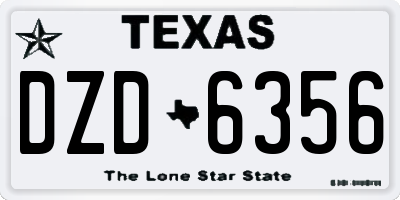 TX license plate DZD6356
